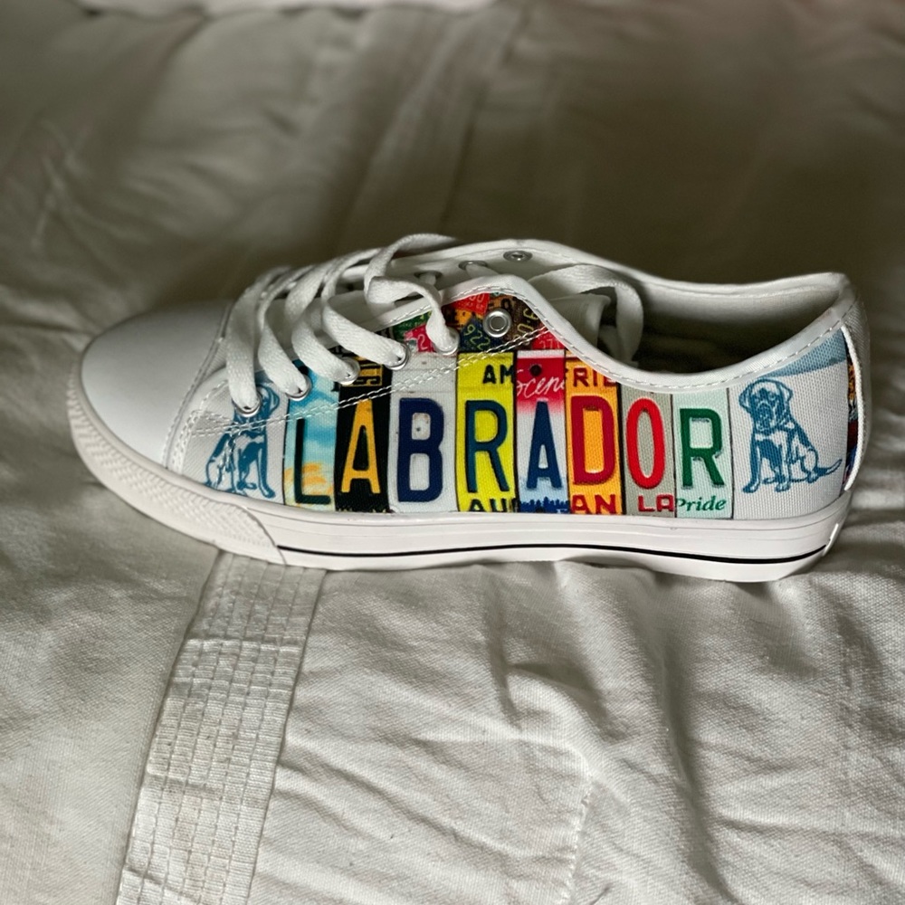 Custom made Labrador License Plate Sneakers Sz 7 New